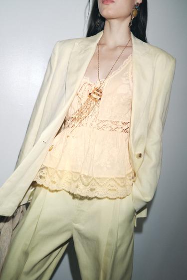 ZW COLLECTION EMBROIDERED ROMANTIC TOP - Oyster-white by Zara - Image 0