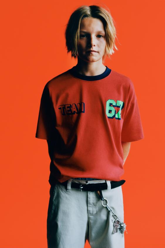 TEAM SIX SEVEN PRINT T-SHIRT - Red by Zara - Image 0