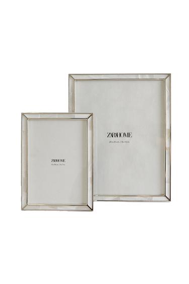 FINE-EDGE MOTHER-OF-PEARL PHOTO FRAME - White by Zara