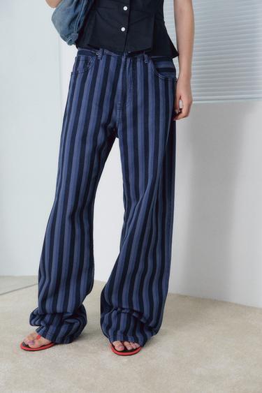TRF MID-WAIST STRIPED JEANS - Stripes by Zara