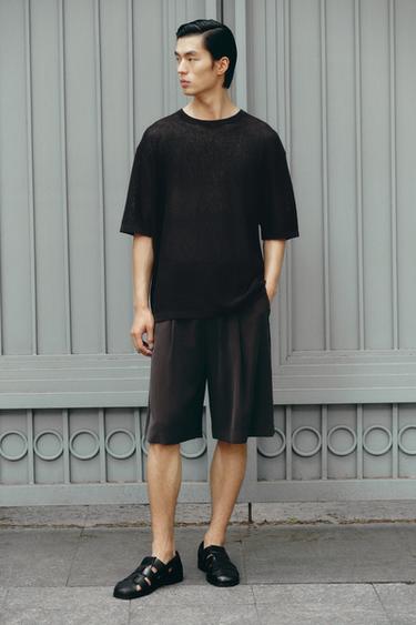 TEXTURED KNIT T-SHIRT - Black by Zara