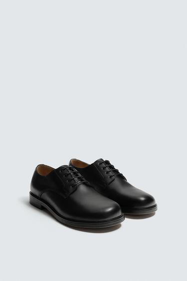 LIMITED EDITION LEATHER SMART SHOES - Black by Zara