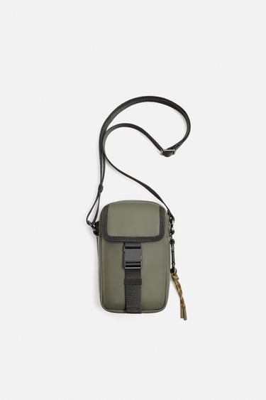 RUBBERISED CROSSBODY BAG - Khaki Green by Zara