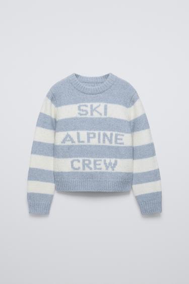 STRIPED KNIT SKI COLLECTION SWEATER - White / Grey by Zara - Image 0