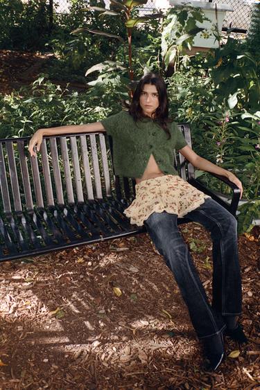 SHORT SLEEVE CARDIGAN - Bottle green by Zara - Image 0