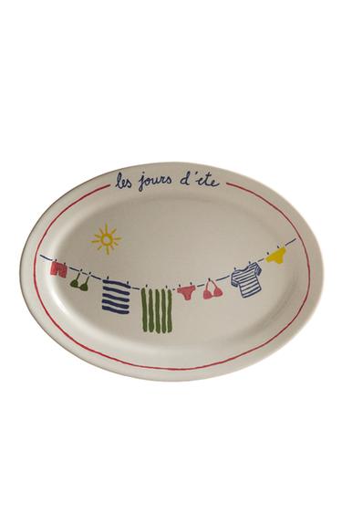 SUMMER STONEWARE SERVING DISH | DIEGO NINE - Red by Zara