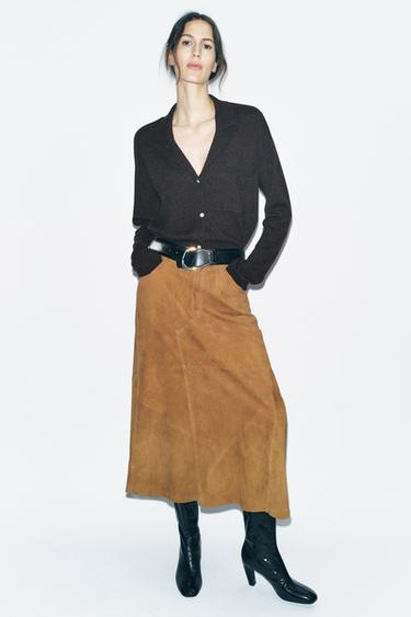 100% WOOL OVERSIZE CARDIGAN - Brown by Zara - Image 0