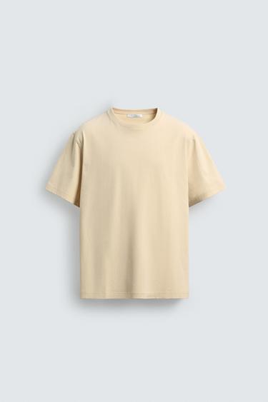 BASIC MEDIUM WEIGHT T-SHIRT /02 - Cream by Zara