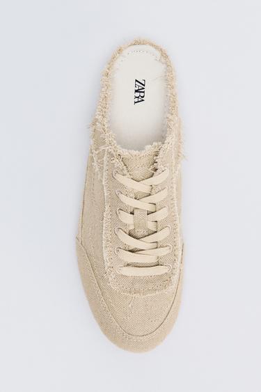 DISTRESSED MULE SNEAKERS - Ecru White by Zara
