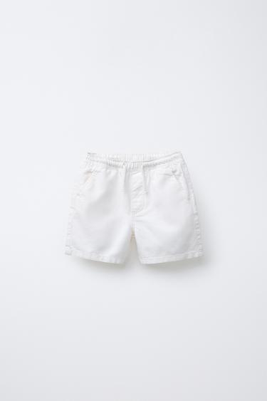 STANDARD LINEN BLEND BERMUDA SHORTS - White by Zara
