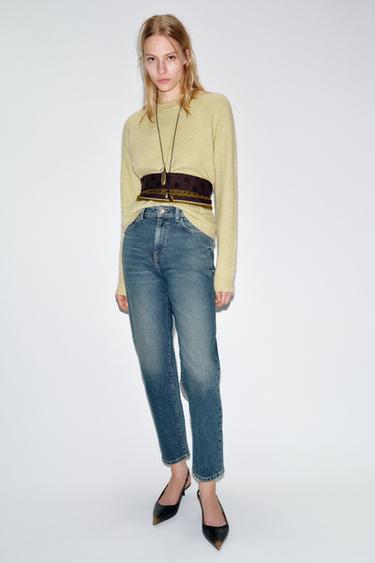 Z.01 HIGH-WAIST MOM FIT JEANS - Blue by Zara