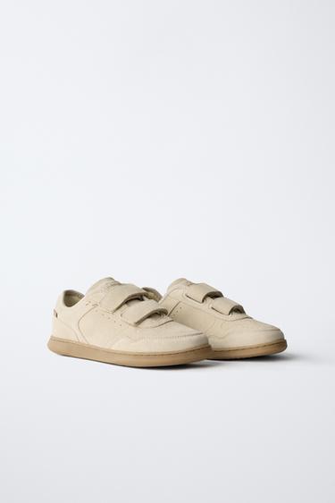 BAREFOOT SPLIT SUEDE TRAINERS - Sand Brown by Zara
