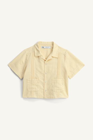 LIMITED EDITION COTTON/LINEN SHIRT - Vanilla by Zara