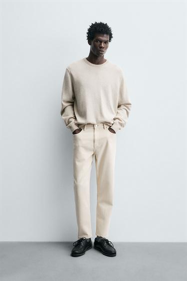SLIM FIT TAPERED JEANS - Ecru by Zara