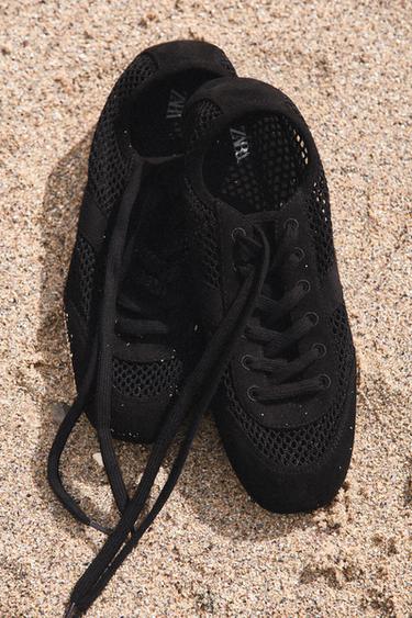 MESH DERBY SHOES - Black by Zara