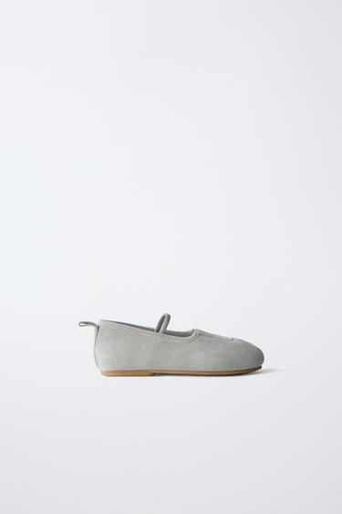 ZARA TIMELESZ  - LEATHER BALLET FLATS - Blue by Zara - Image 0