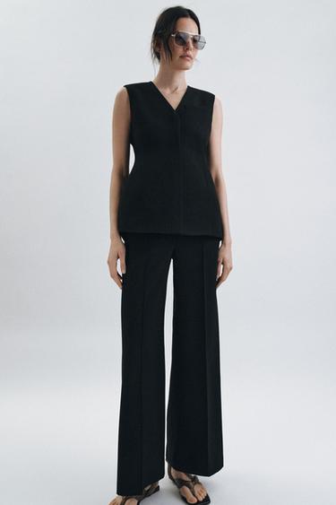 ZW COLLECTION FITTED WAISTCOAT - Black by Zara