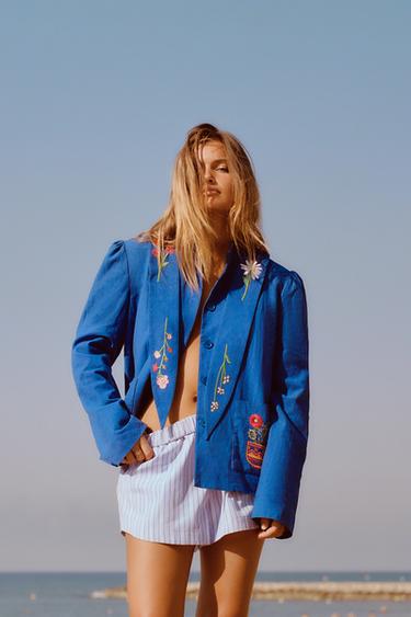 EMBROIDERED JACKET - Bluish by Zara