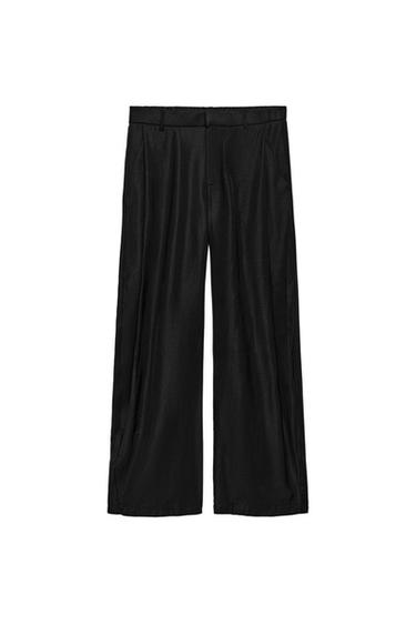 FLOWING PLEATED TROUSERS - Black by Zara