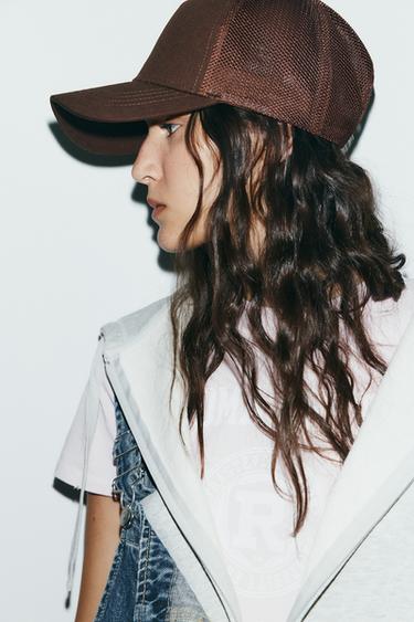 COTTON MESH CAP - Brown by Zara
