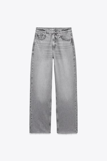 Z1975 HIGH-RISE STRAIGHT JEANS - Light grey by Zara