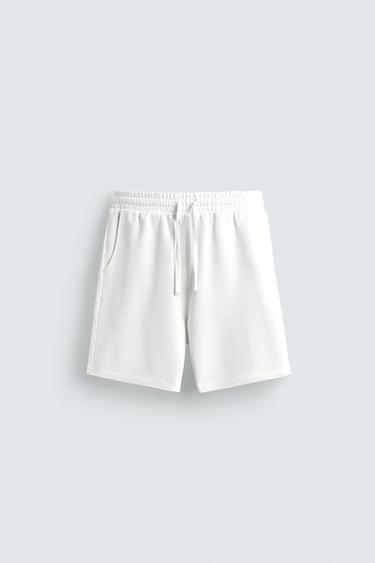 WASHED BASIC JOGGER BERMUDA SHORTS - White by Zara