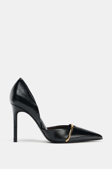 HIGH HEEL SHOES WITH METALLIC STRAP - Black by Zara