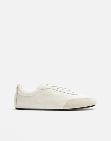 LIMITED EDITION LEATHER TRAINERS - White by Zara