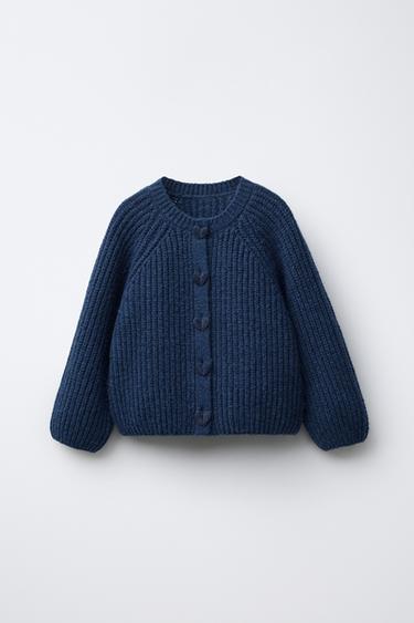 CARDIGAN WITH HEARTS - Bluish by Zara