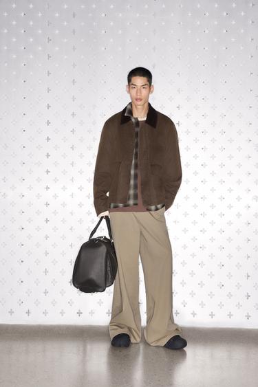 CONTRAST WAXED-EFFECT JACKET - Brown by Zara