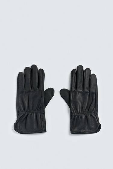 LEATHER GLOVES - Black by Zara