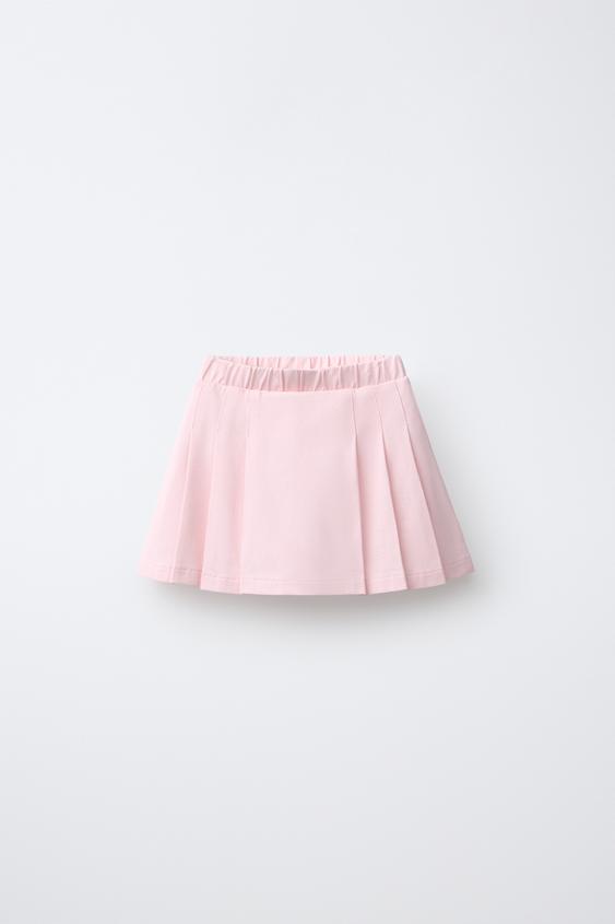 PIQUÉ PLEATED BERMUDA SKORT - Light pink by Zara - Image 0