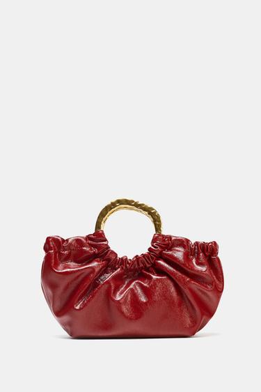 GATHERED HANDBAG - Red by Zara