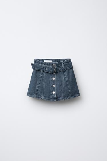 DENIM BELT SKIRT - Mid-blue by Zara