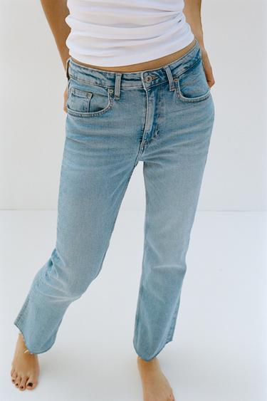 TRF CROPPED FLARE HIGH-WAIST JEANS - Light blue by Zara