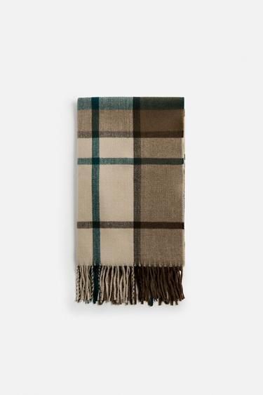 CHECK SCARF - Brown by Zara - Image 0