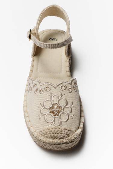 EMBROIDERED ESPADRILLES - Ecru White by Zara