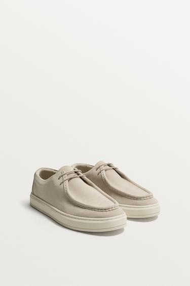 CASUAL LEATHER SHOES - Ecru White by Zara