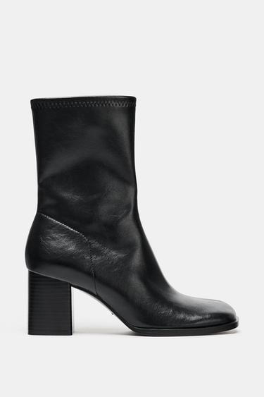 BLOCK HEEL ANKLE BOOTS - Black by Zara