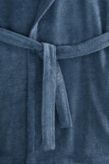 HOODED BATHROBE (360 GXM²) - Mid-blue by Zara