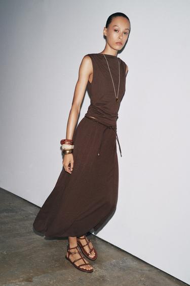 CUT-OUT KNIT TOP - Brown by Zara - Image 0