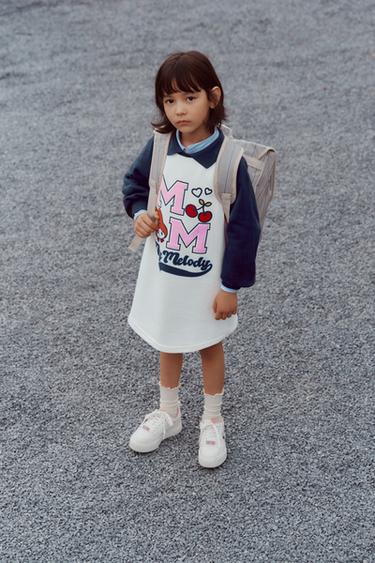 MY MELODY © SANRIO RAGLAN SLEEVE PLUSH DRESS - Ecru by Zara