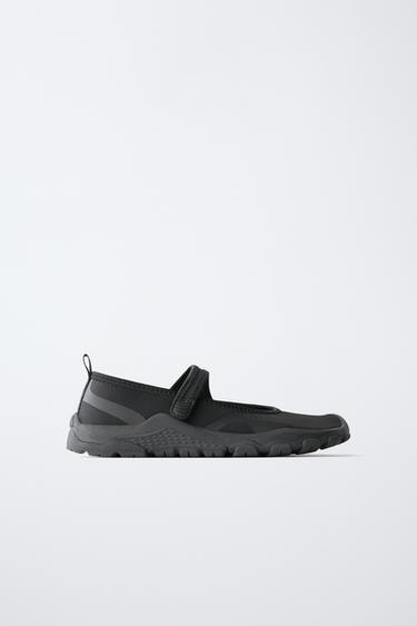 BAREFOOT SPORTY BALLERINA FLATS - Black by Zara