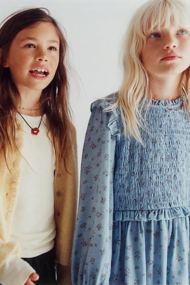 FLORAL SMOCKED DRESS - Light blue by Zara