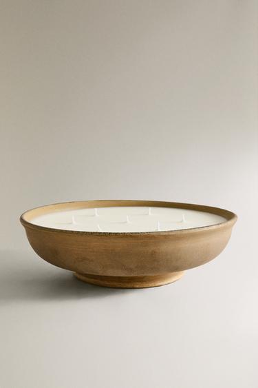 (1200 G) INCENSE LEATHER SCENTED CANDLE - Bronze by Zara