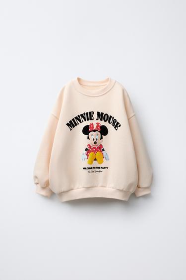 MINNIE MOUSE © DISNEY FLOCK PRINT SWEATSHIRT - Ecru by Zara - Image 0