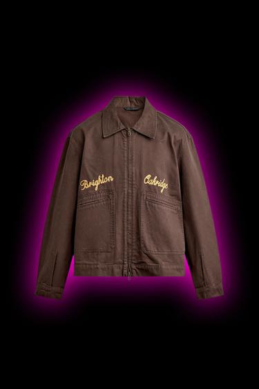 EMBROIDERED CROPPED JACKET - Brown by Zara
