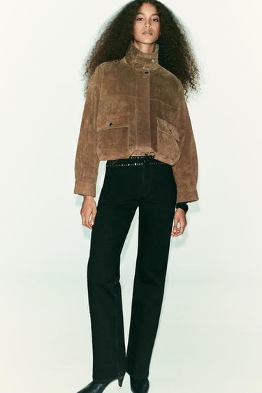 Z1975 HIGH-WAIST STRAIGHT LONG LENGTH JEANS WITH STUDS - Black by Zara - Image 0