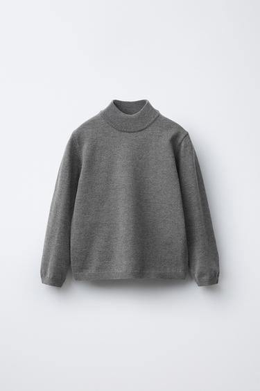 HIGH NECK KNIT SWEATER - Grey by Zara