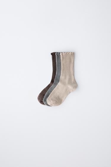 3-PACK OF LONG WAVE SOCKS - camel by Zara - Image 0